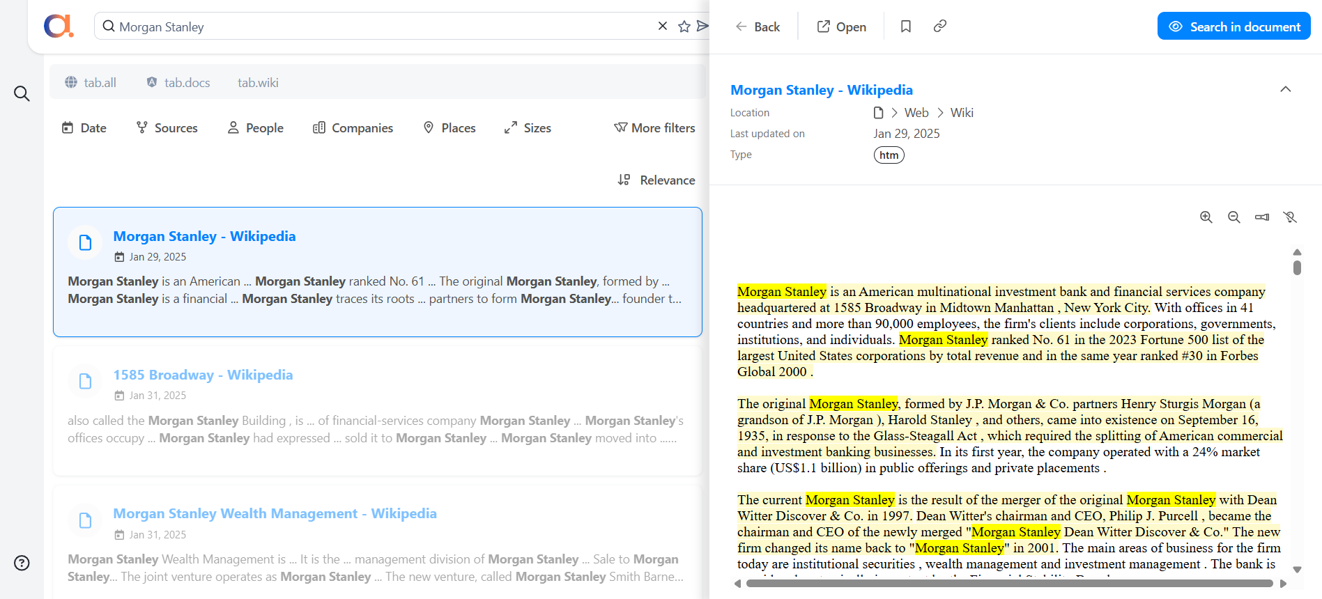 HTML document preview