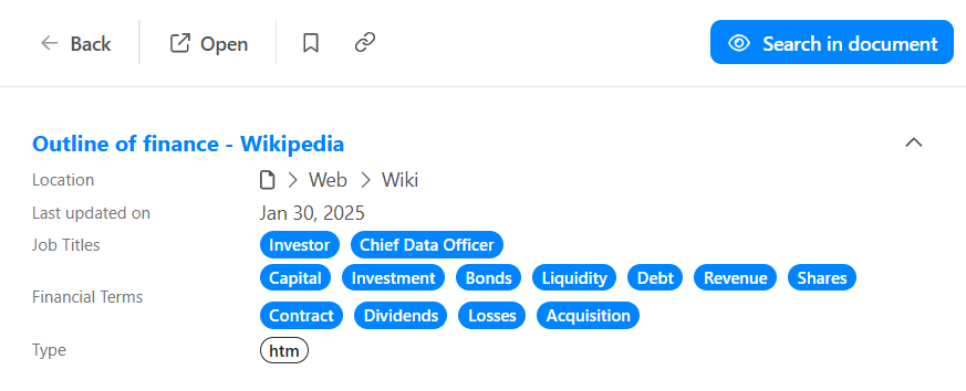 Job Title and Financial Terms Metadata Displays with Correct Label